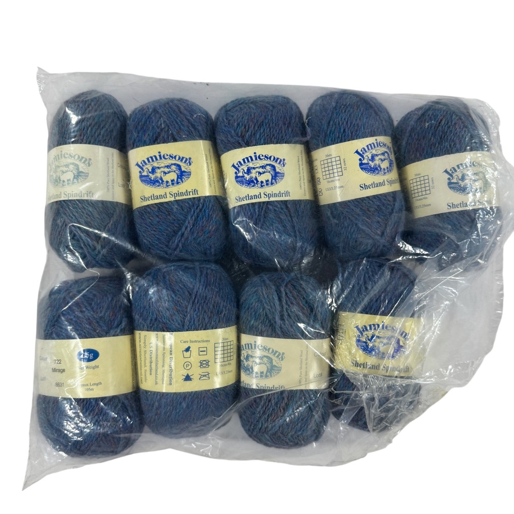 Jamieson's Shetland Spindrift Wool Yarn 9 Skeins 722 Mirage Lot 8631 25g